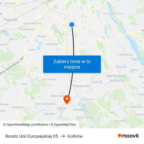 Rondo Unii Europejskiej 05 to Gołków map