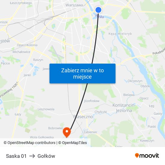 Saska to Gołków map