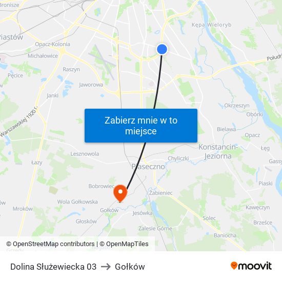 Dolina Służewiecka 03 to Gołków map