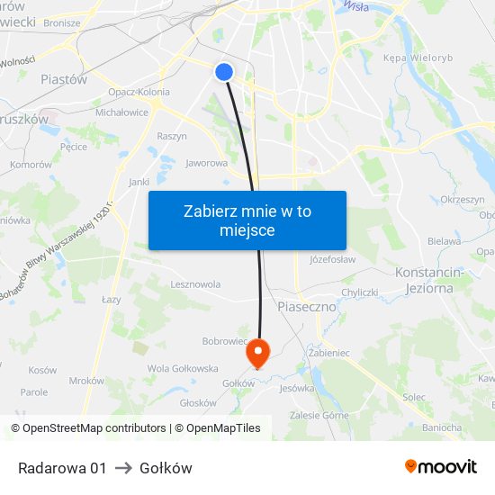 Radarowa 01 to Gołków map