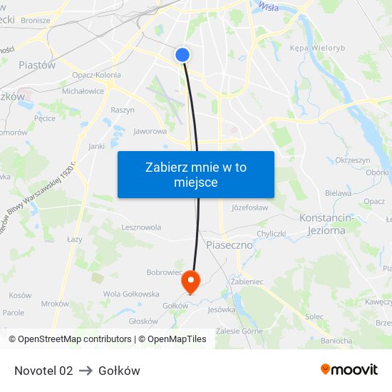 Novotel 02 to Gołków map