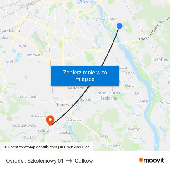 Ośrodek Szkoleniowy 01 to Gołków map