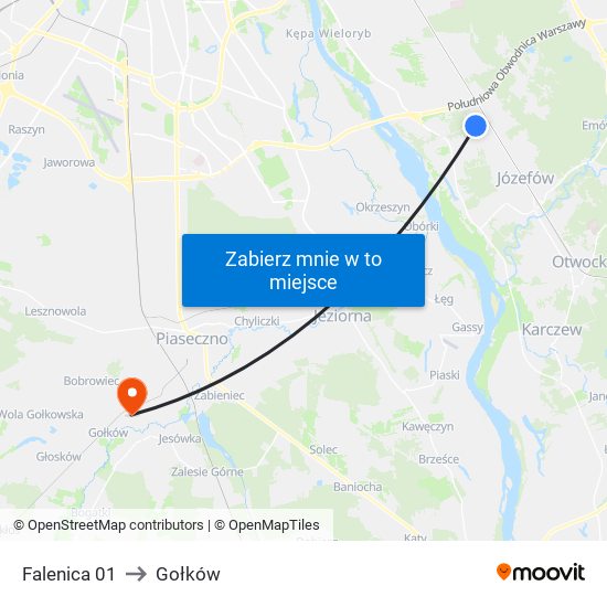 Falenica 01 to Gołków map