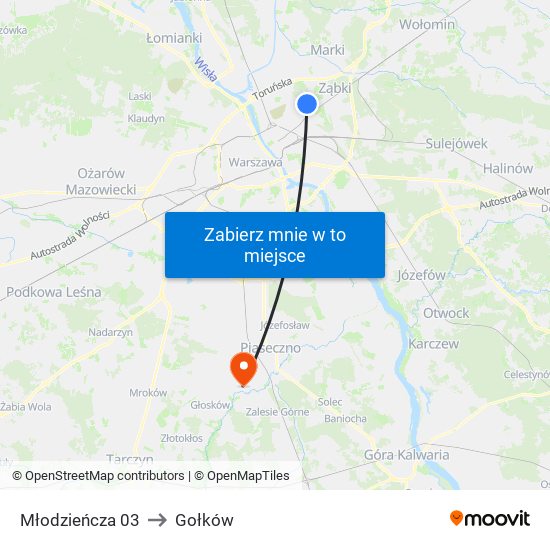 Młodzieńcza 03 to Gołków map