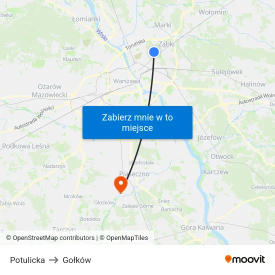 Potulicka to Gołków map