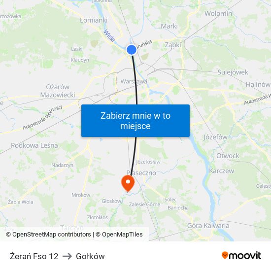 Żerań Fso 12 to Gołków map