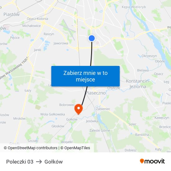 Poleczki to Gołków map