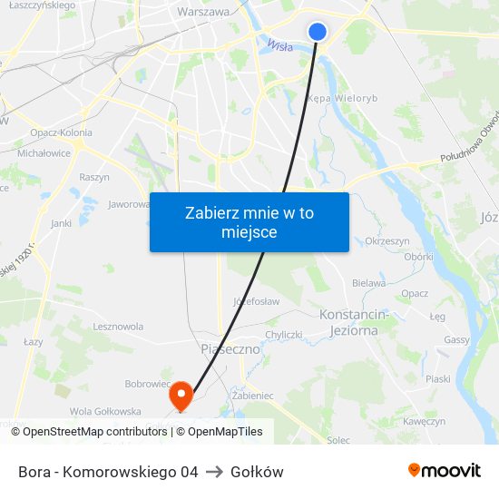 Bora-Komorowskiego to Gołków map