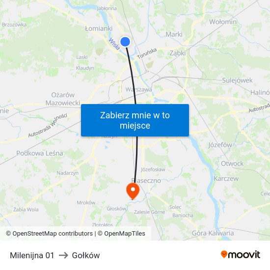 Milenijna to Gołków map