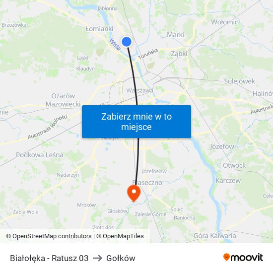 Białołęka - Ratusz 03 to Gołków map