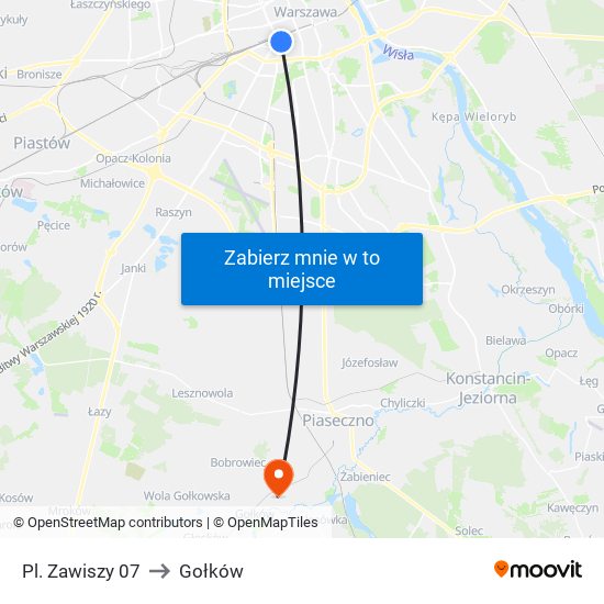 Pl. Zawiszy 07 to Gołków map