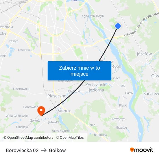 Borowiecka 02 to Gołków map