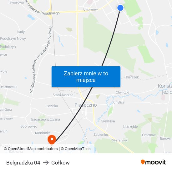 Belgradzka 04 to Gołków map