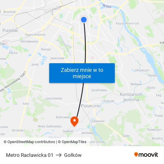 Metro Racławicka 01 to Gołków map