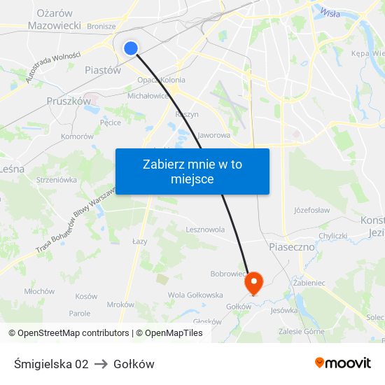 Śmigielska 02 to Gołków map