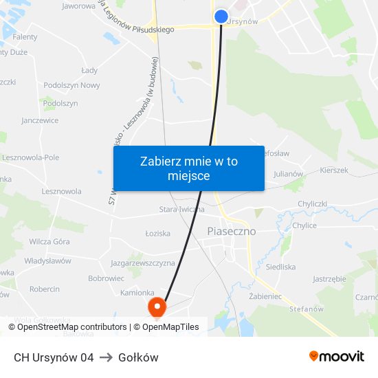 CH Ursynów 04 to Gołków map