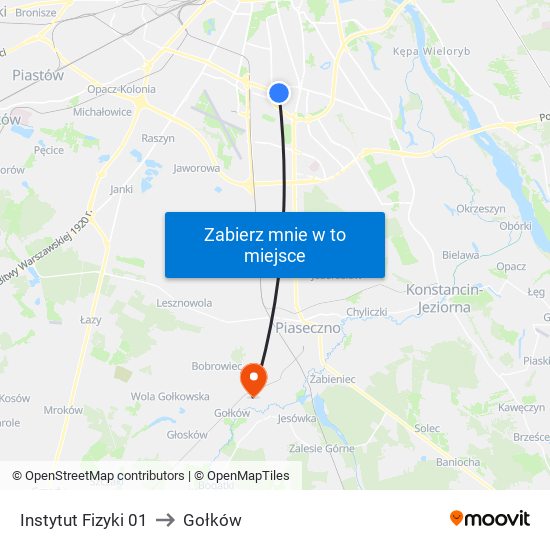 Instytut Fizyki 01 to Gołków map