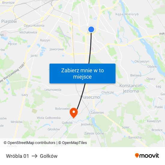 Wróbla 01 to Gołków map