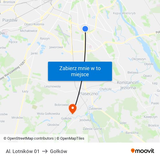 Al. Lotników 01 to Gołków map