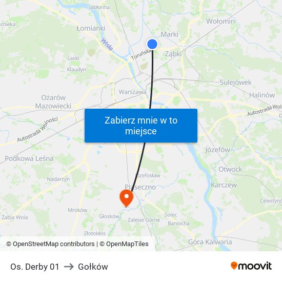 Os. Derby to Gołków map