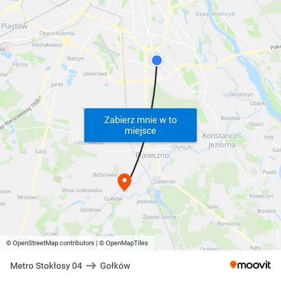 Metro Stokłosy to Gołków map