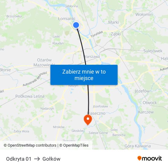 Odkryta 01 to Gołków map