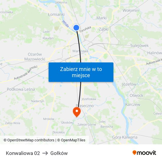 Konwaliowa to Gołków map