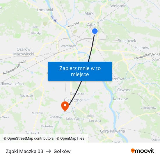 Ząbki Maczka 03 to Gołków map