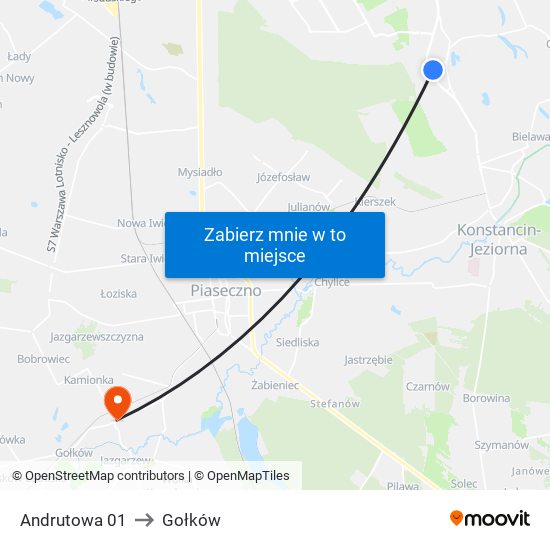 Andrutowa 01 to Gołków map