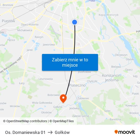 Os. Domaniewska 01 to Gołków map