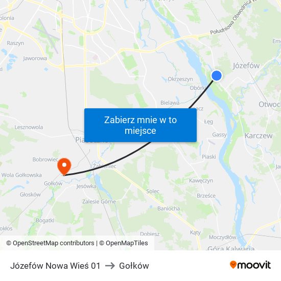 Józefów Nowa Wieś 01 to Gołków map