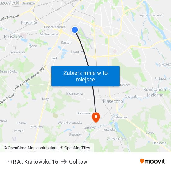 P+R Al. Krakowska 16 to Gołków map