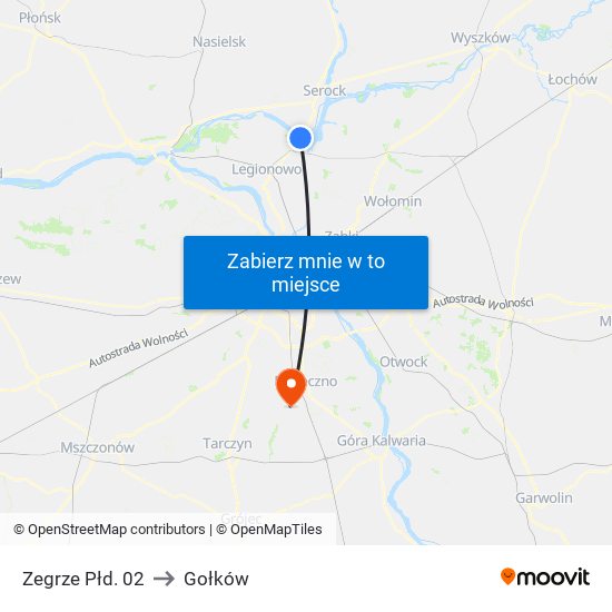 Zegrze Płd. 02 to Gołków map