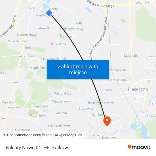 Falenty Nowe 01 to Gołków map