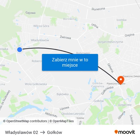 Władysławów 02 to Gołków map