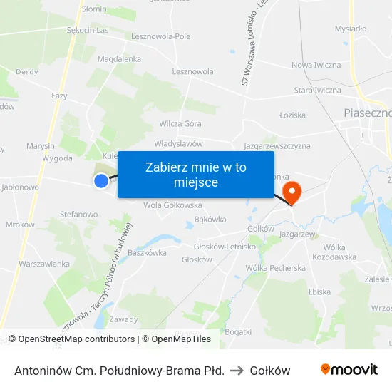 Antoninów Cm. Południowy - Brama Płd. to Gołków map