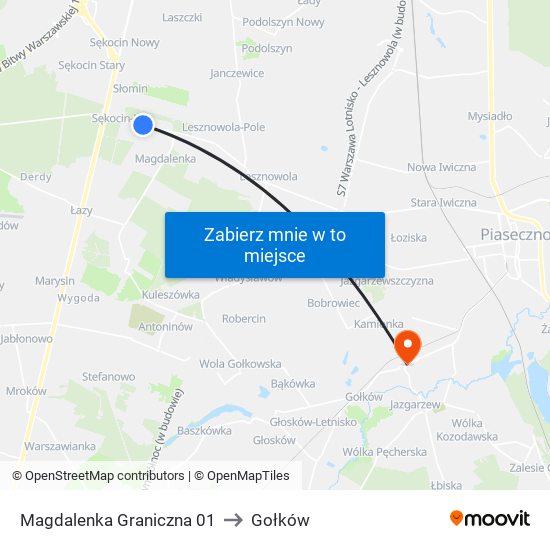 Magdalenka Graniczna 01 to Gołków map