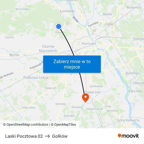 Laski Pocztowa 02 to Gołków map