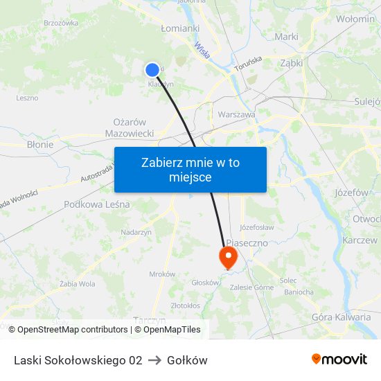 Laski Sokołowskiego 02 to Gołków map