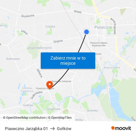 Piaseczno Jarząbka 01 to Gołków map
