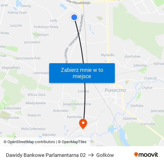 Dawidy Bankowe Parlamentarna 02 to Gołków map