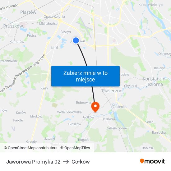 Jaworowa Promyka 02 to Gołków map