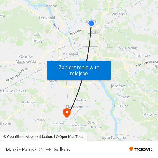 Marki - Ratusz 01 to Gołków map