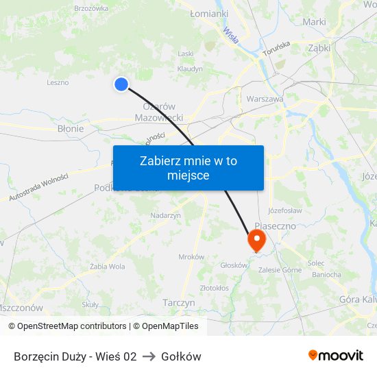 Borzęcin Duży - Wieś 02 to Gołków map