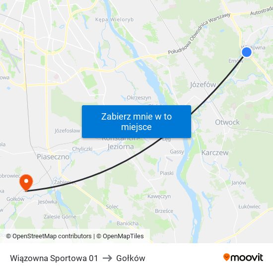 Wiązowna Sportowa 01 to Gołków map