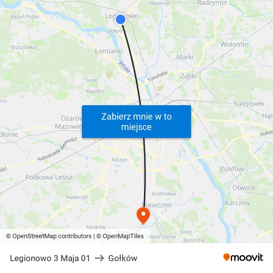 Legionowo 3 Maja 01 to Gołków map