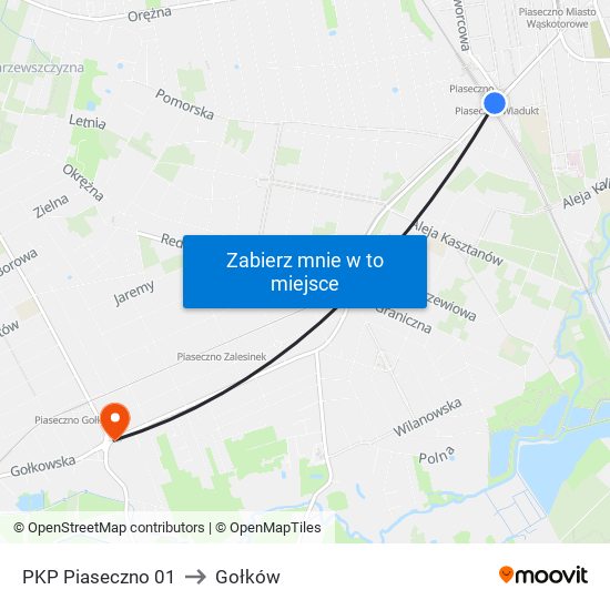 PKP Piaseczno 01 to Gołków map