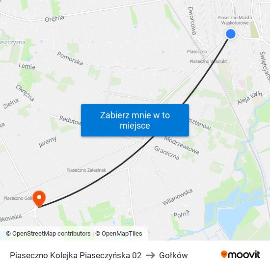 Piaseczno Kolejka Piaseczyńska 02 to Gołków map