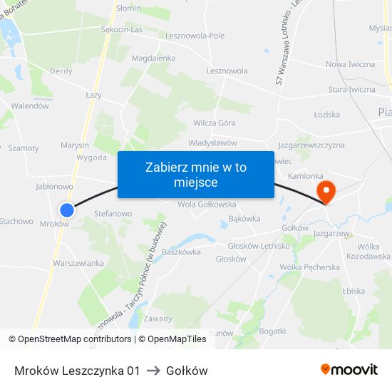 Mroków Leszczynka 01 to Gołków map