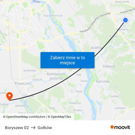 Boryszew 02 to Gołków map